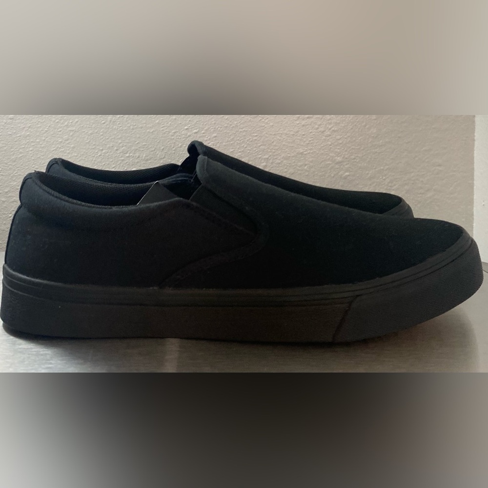 NWT.. Slip-On Black Canvas Shoes with Rubber Sole - Picture 8 of 11